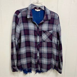Beach Lunch Lounge Gauzy Plaid Top